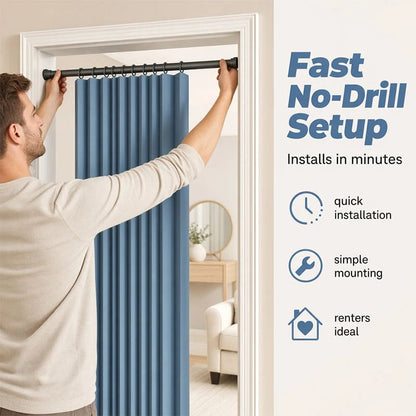 🎉⏰🔥LIMITED TIME 49% OFF! ⭐No-Drill Magnetic Accordion Door Curtain