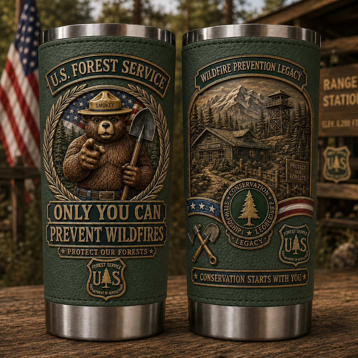 🇺🇸 Last Day Promo: 49% OFF 🐻 USFS Bear “Only You Can Prevent Wildfires” Tribute Travel Tumbler 🌲