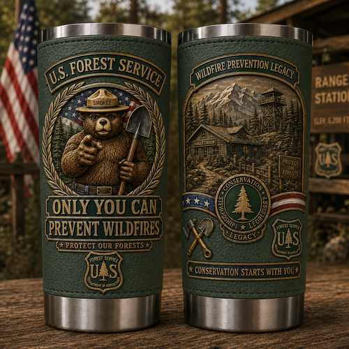 🇺🇸 Last Day Promo: 49% OFF 🐻 USFS Bear “Only You Can Prevent Wildfires” Tribute Travel Tumbler 🌲