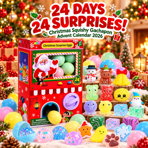 🎄 Christmas Squishy Gachapon Advent Calendar 2026 – 24 Surprise Capsules