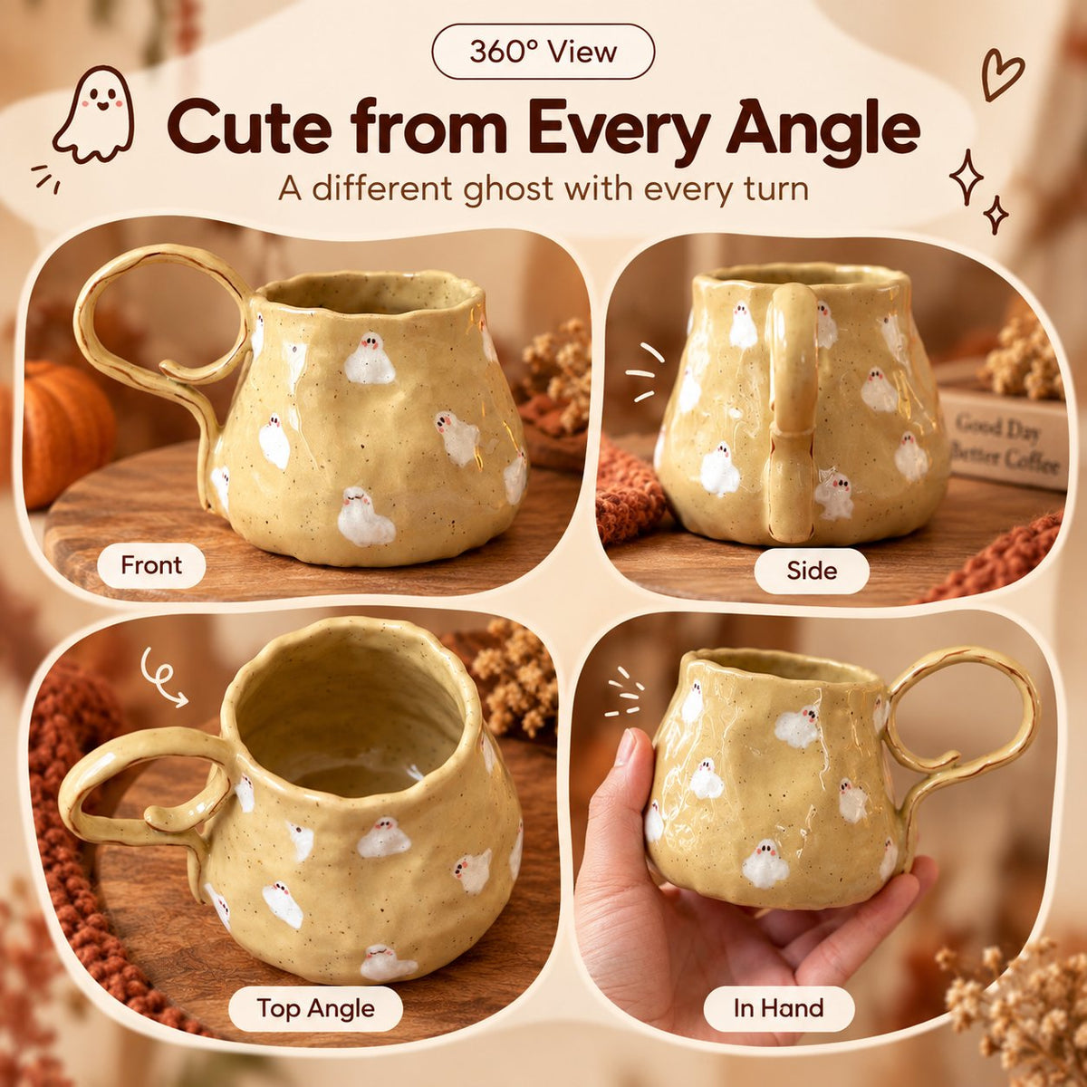 👻 Cozy Spirits Handmade Ceramic Mug