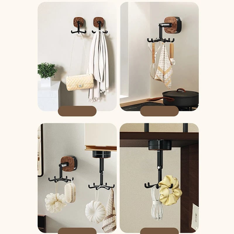 360° Rotating Duty Hooks Kitchen Utensil Holder