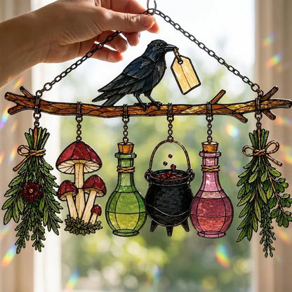 🔥Last Day 50% OFF – 🖤 🐦‍⬛Raven Witch Suncatcher(✨Buy 2 Free Shipping)