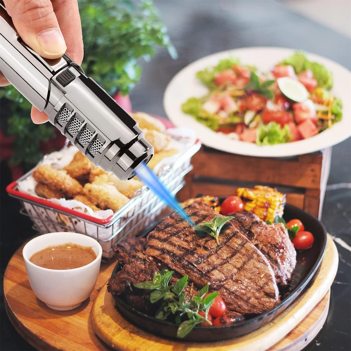 🔥HOT SALE🔥🔥1800°C Jet Torch Lighter,Butane Refillable Windproof Adjustable Flame Intensity