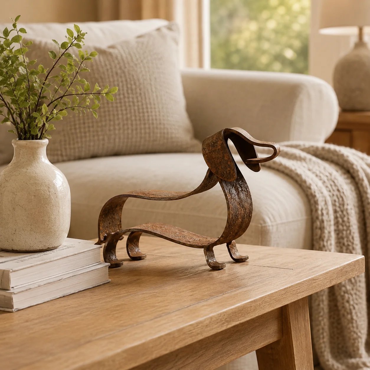 Rustic Charm, Dachshund Style — Metal Sculpture for Home & Garden