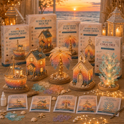 ⏳ Last Day 49% OFF – 🌅 Beginner-Friendly DIY Sunset Coast Sea Glass-Style Light Kit Collection | Complete Kit with Sea Glass-Style Pieces, LED Lights & Step-by-Step Guide Included 💕