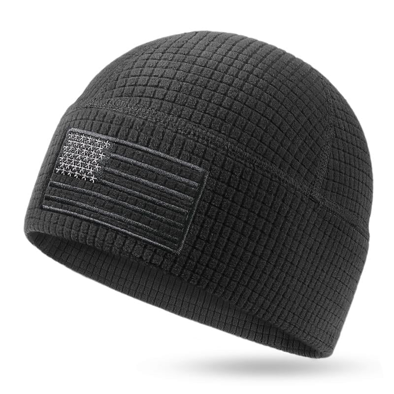 American Flag Embroidered Waffle Watch Cap – 5 Colors