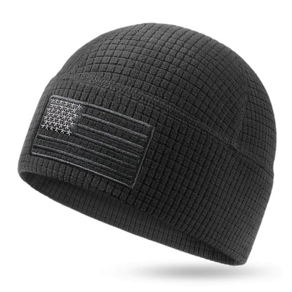 American Flag Embroidered Waffle Watch Cap – 5 Colors
