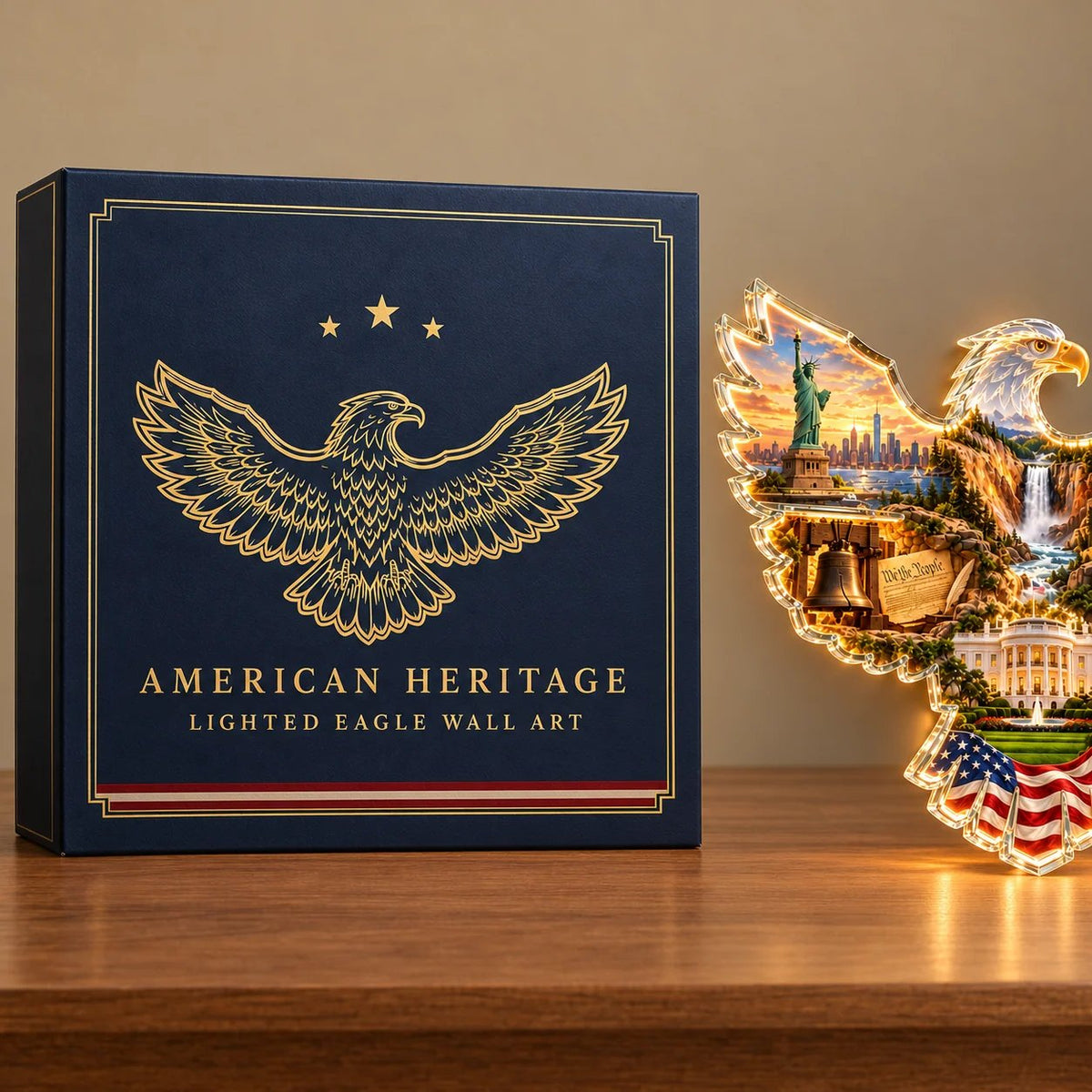 🦅🇺🇸 American Heritage™ Lighted Eagle Wall Art ✨