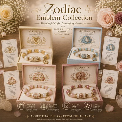 ⏳ Last Day 49% OFF – ♈ 12 Zodiac Natural Chalcedony Bracelet Collection | 10–12mm Gemstone Beads, Symbolic Zodiac Charm, Stretch Fit & Collector’s Gift Box Included ✨