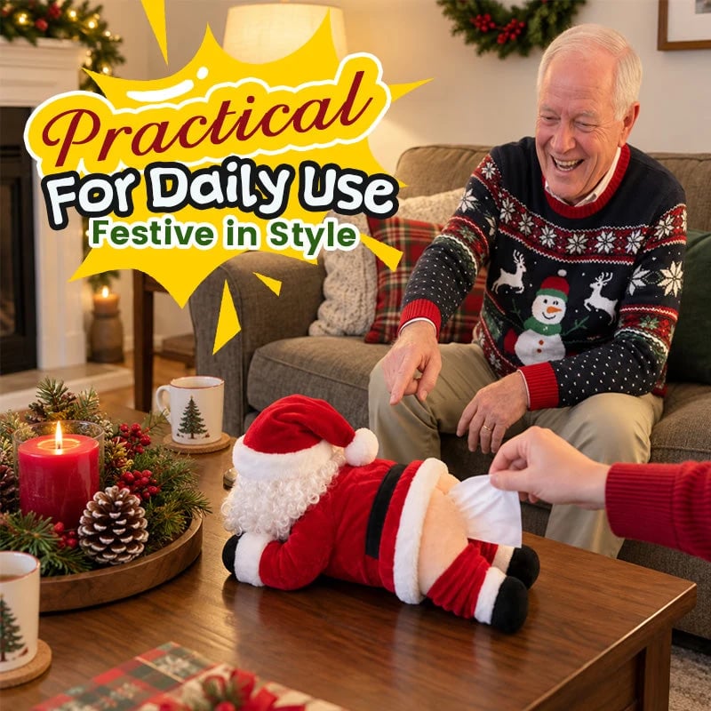 🎅 Funny Santa Butt Tissue Box – The Cheekiest Christmas Decor!