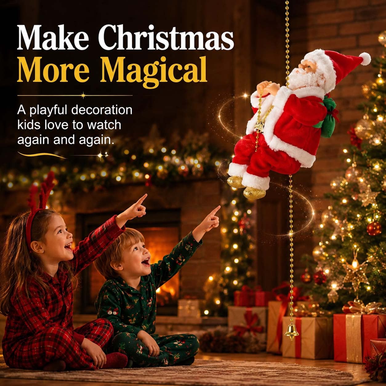2026 BEST GIFT TO FAMILY Electric Climbing Santa Claus Musical Toys