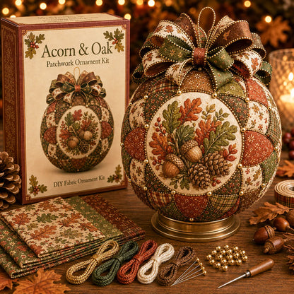 ⏳ Last Day 49% OFF – 🍂 Beginner-Friendly DIY Autumn Thanksgiving Patchwork Ornament Kit Collection | Complete Kit with Coordinated Fabrics, Ornament Form, Harvest Accents & Step-by-Step Guide Included 💕