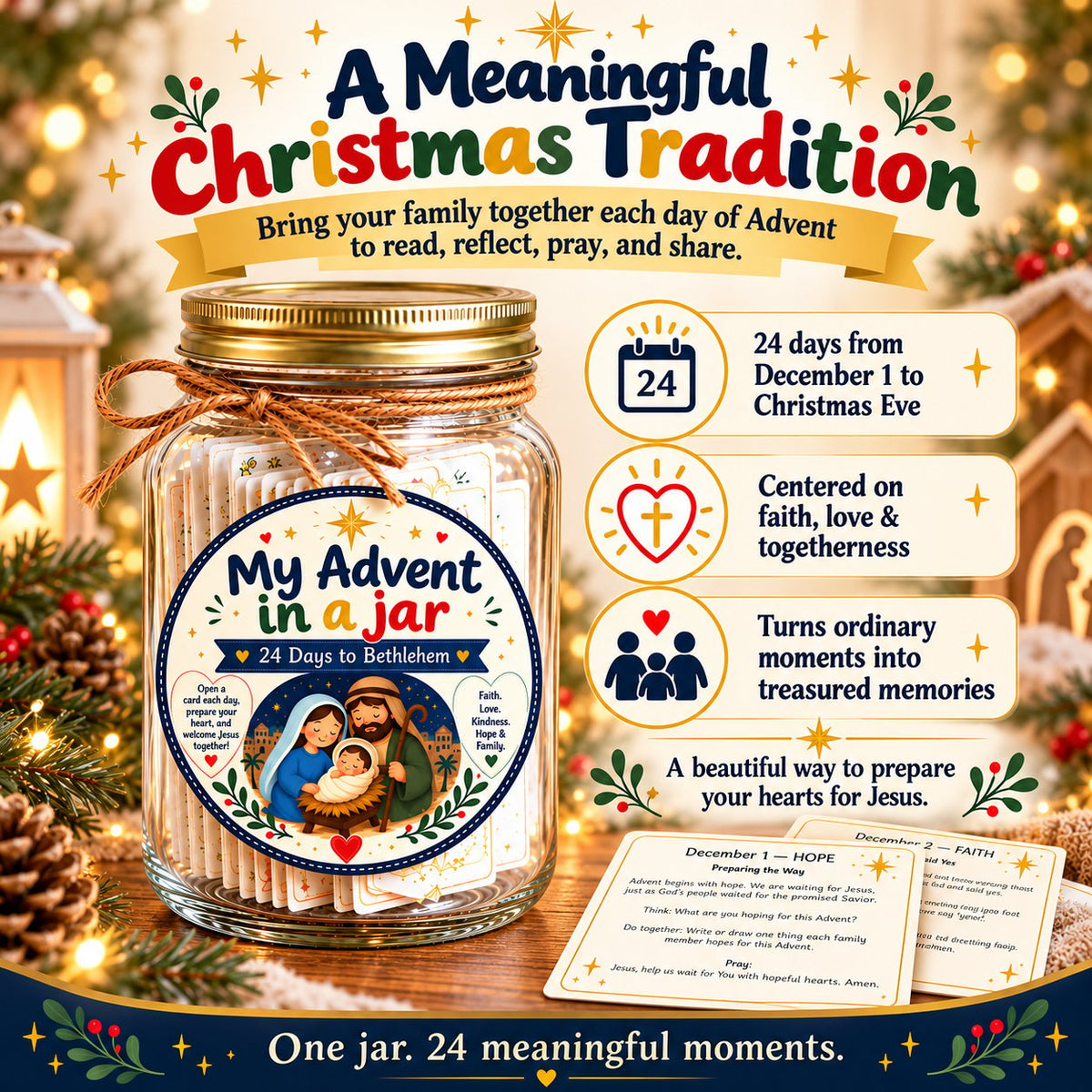 ✝️ Christian Advent in a Jar – Keep Christ at the Heart of Christmas