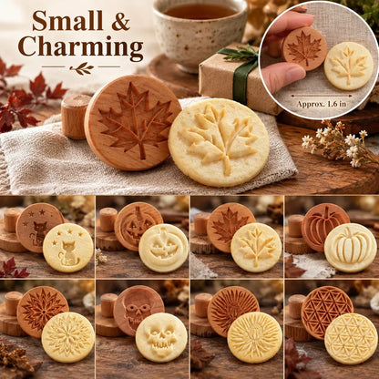 Patterned Wood Cookie Embosser | Seasonal Party & Gift Cookie Prep