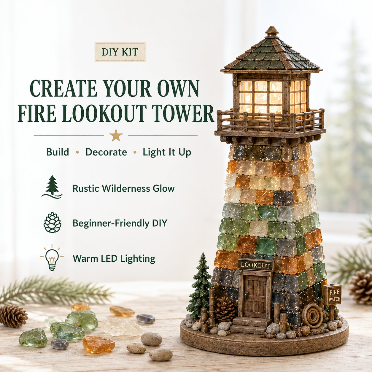 ⏳ Last Day 49% OFF – 🚒 Beginner-Friendly Vintage Firehouse Mosaic Light DIY Kit Collection | Complete Kit with Mosaic Pieces, LED Lights & Step-by-Step Guide Included 💕