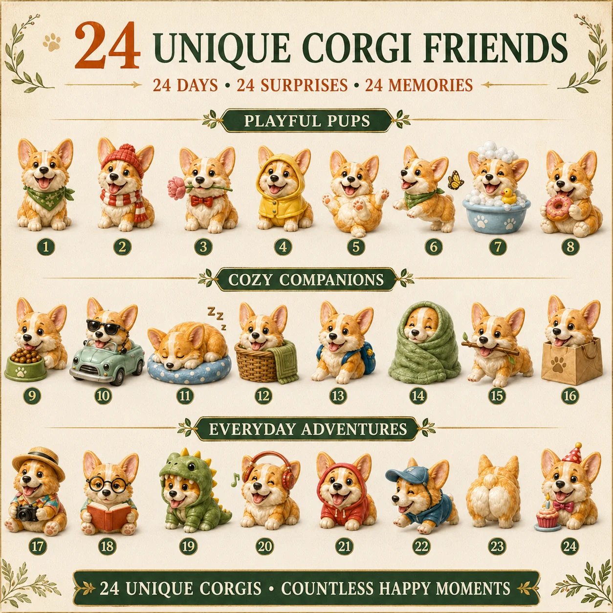 🔥50% Off Last Day🔥 - ✨Everyday Corgi Advent Calendar 2026 - 24-Day Festive Countdown