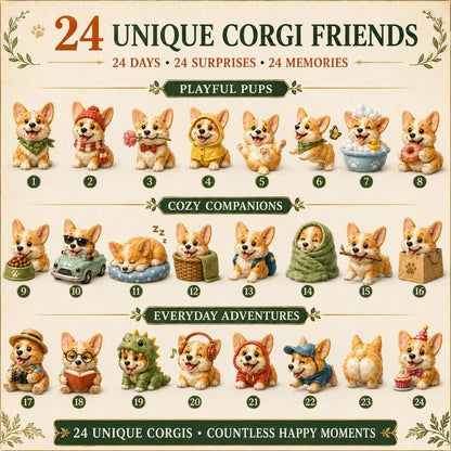 🔥50% Off Last Day🔥 - ✨Everyday Corgi Advent Calendar 2026 - 24-Day Festive Countdown