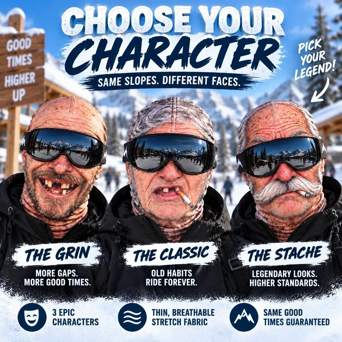 🌟✨ Last Day 45% OFF-😂 Funny Old Man Ski Mask