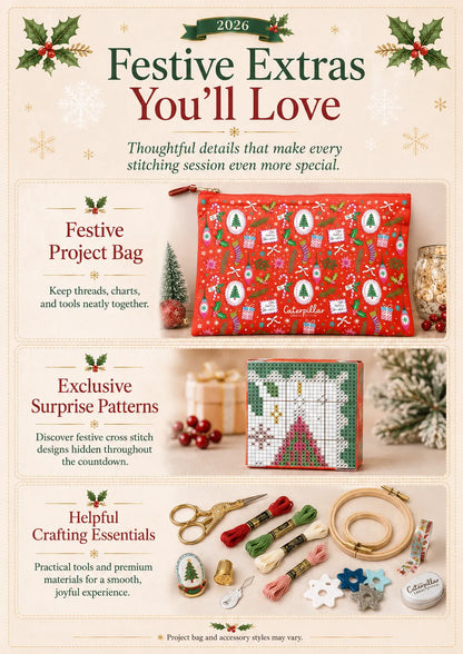 ⏳ Last Day 49% OFF – 🎄Christmas Cross Stitch Advent Calendar 2026 | 24 Stitching Surprises With Patterns, Threads & Crafting Essentials For A Handmade Holiday Experience ✨
