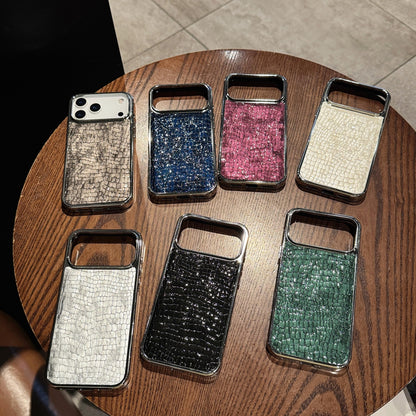 Luxe Croc Leather iPhone Case | Chrome Edge Slim Protective Cover ✨