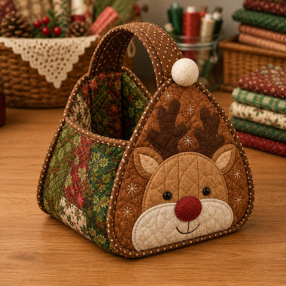 ⏳ Last Day 49% OFF – 🎄 Christmas Character Quilted Carry Basket🎁✨