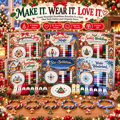 🎄 Christmas Kumihimo Bracelet Making Kit | DIY Braided Friendship Bracelets & Creative Handmade Holiday Gifts 🧶