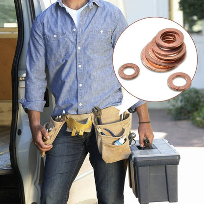 📢📢50% OFF !! ⏰200 PCS Copper Flat Washer Assortment Kit（50% OFF）