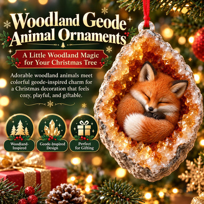 🎄 Woodland Geode Animal Ornaments | 10 Christmas Designs