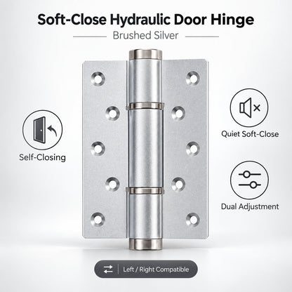 🚪 5' Hydraulic Self-Closing Door Hinge — Dual-Adjustable Soft-Close Design
