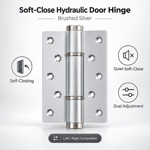 🚪 5' Hydraulic Self-Closing Door Hinge — Dual-Adjustable Soft-Close Design