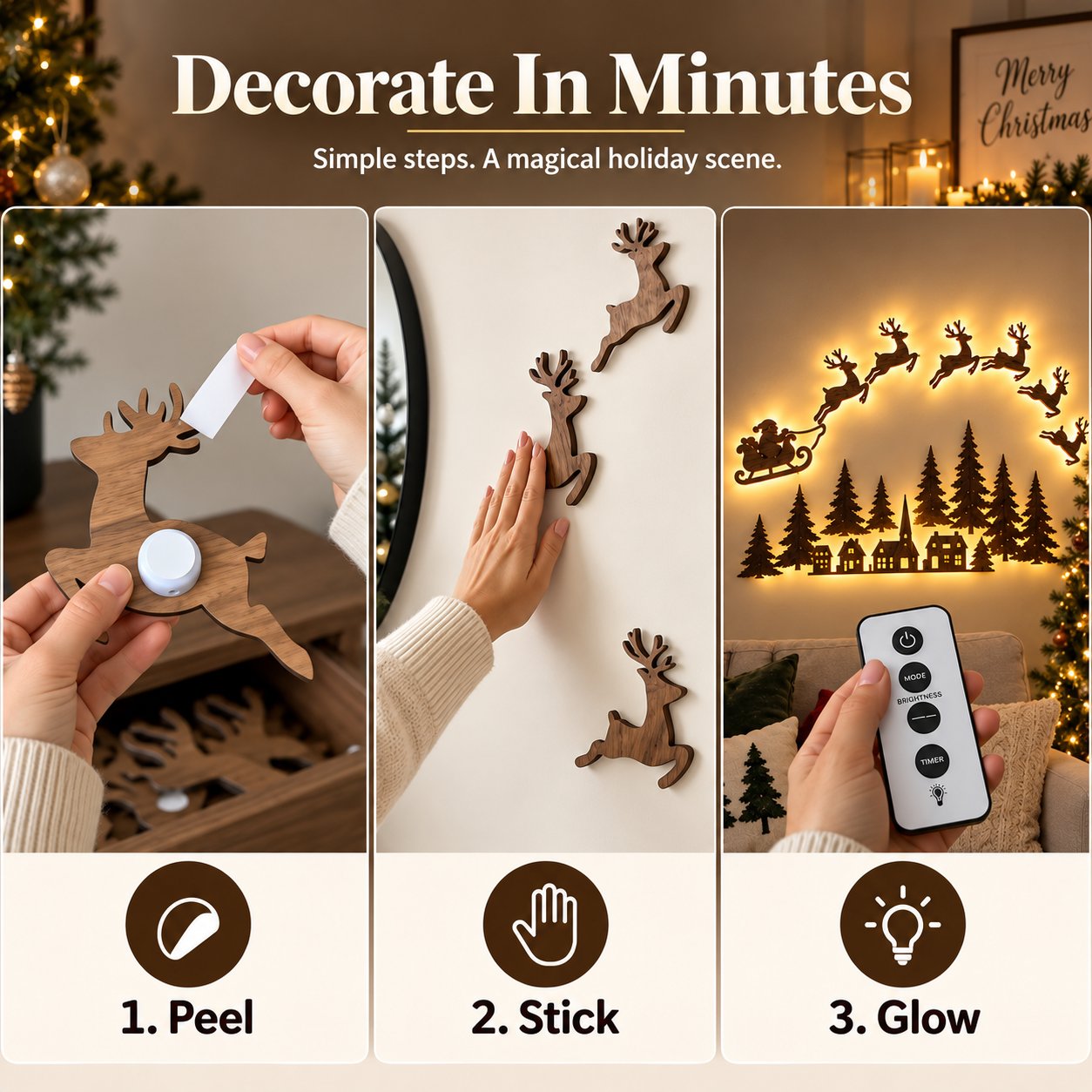 🎄🦌Magical Reindeer Christmas Wall Light