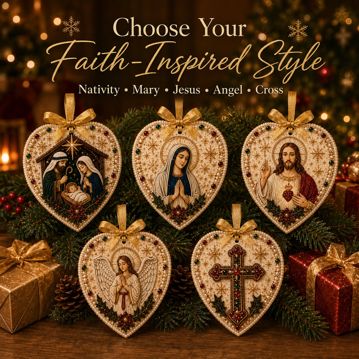 🔥Last Day 49% OFF - ✝️✨ DIY Pearl & Gem Christmas Ornament Collection🎄