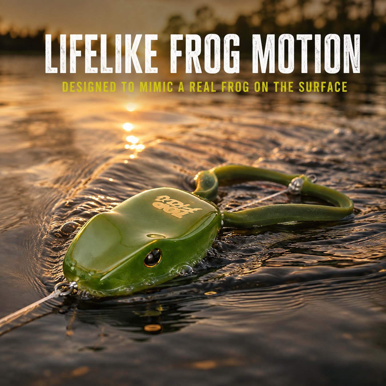 ⏳ Last Day 49% OFF – 🐸 Top Frog 6.5" Pre-Rigged Topwater Fishing Lure | Line-Thru Kicking-Leg Action, 1.2 oz Body & 100 lb Leader Included 🎣✨
