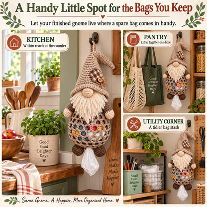⏳ Last Day 49% OFF – 🧶 Beginner-Friendly Gnome Crochet Bag Holder DIY Kit | 6 Charming Designs with Yarn, Tools & Guide Included 🍄