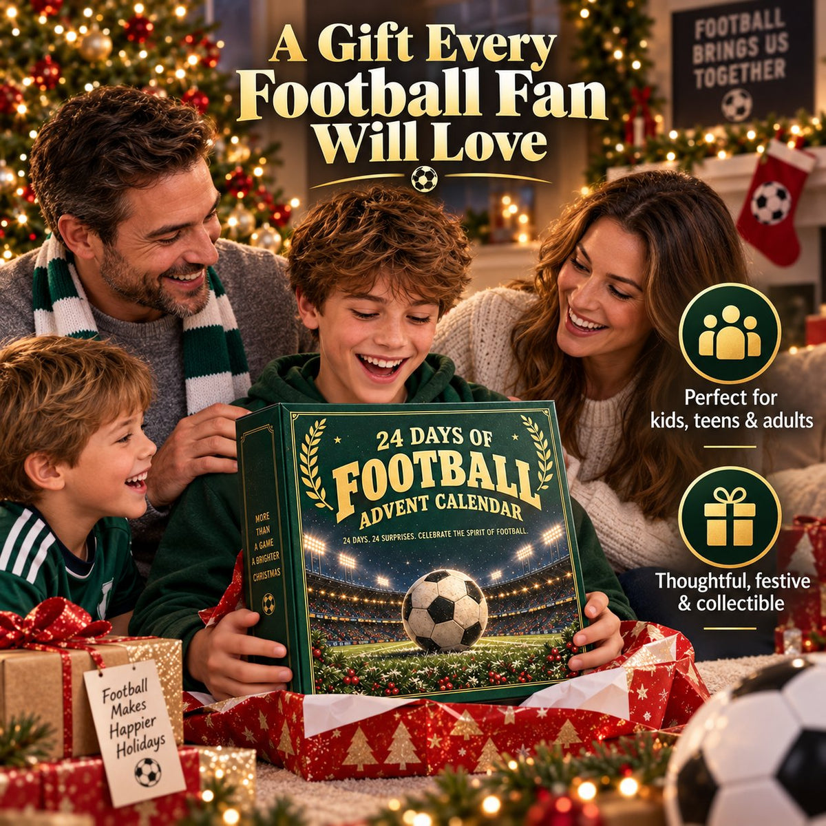 ⚽ Soccer Fan 24-Day Advent Calendar – Acrylic Miniatures