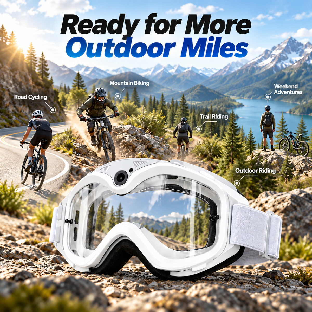🥽 Wide-View Cycling Goggles – Wind & Dust Protection for Outdoor Riding
