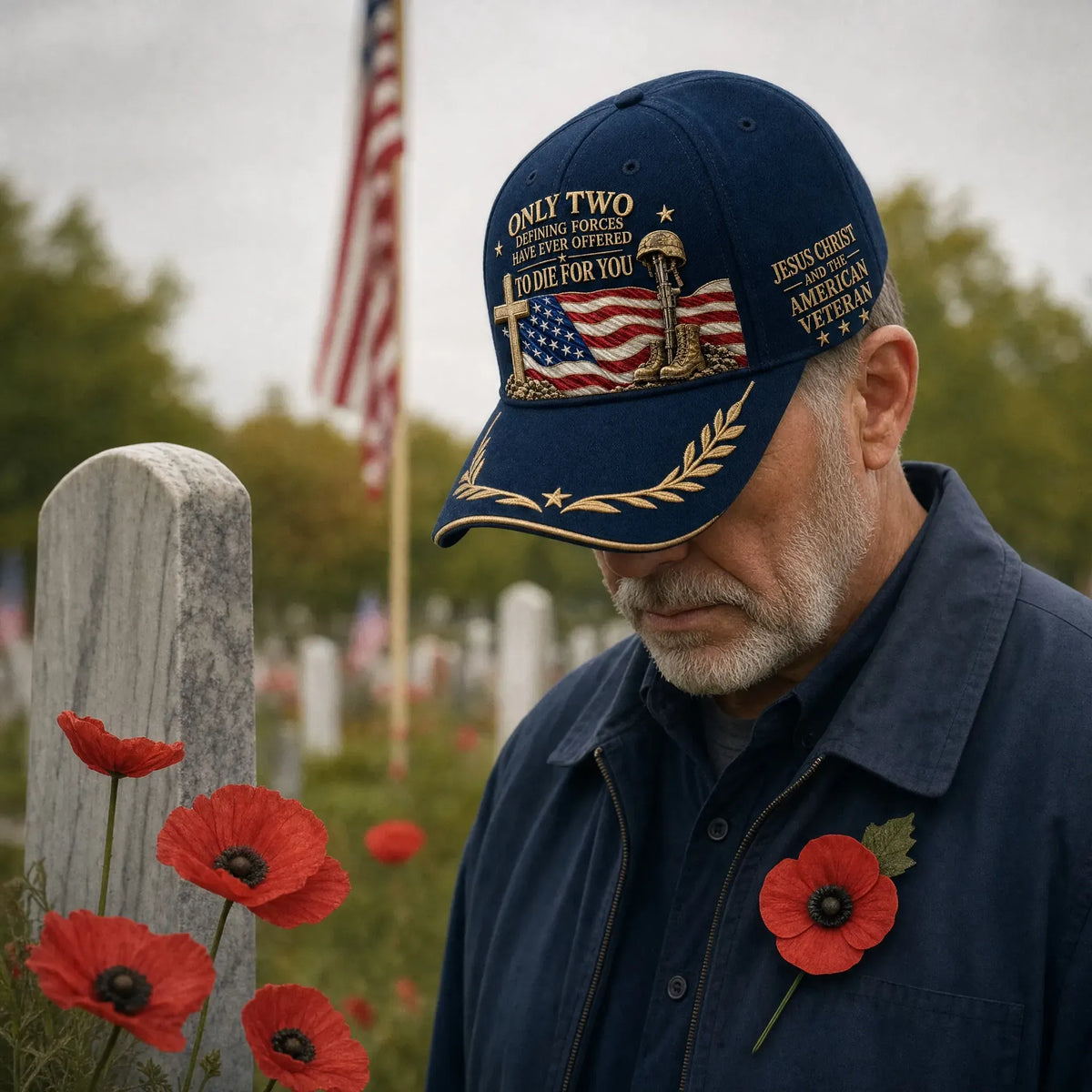 🇺🇸 Patriotic Tribute✝️Only Two Sacrificed For You – Veteran & Faith Cap