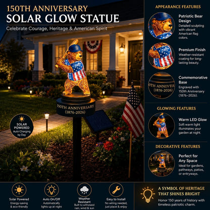 ⚾ 150th Anniversary Baseball Bear Solar Garden Stake Light – Outdoor LED Decor