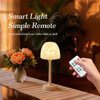 16-Color Water Ripple Projection Table Lamp – Rechargeable Remote & Touch Dimmable Mood Light