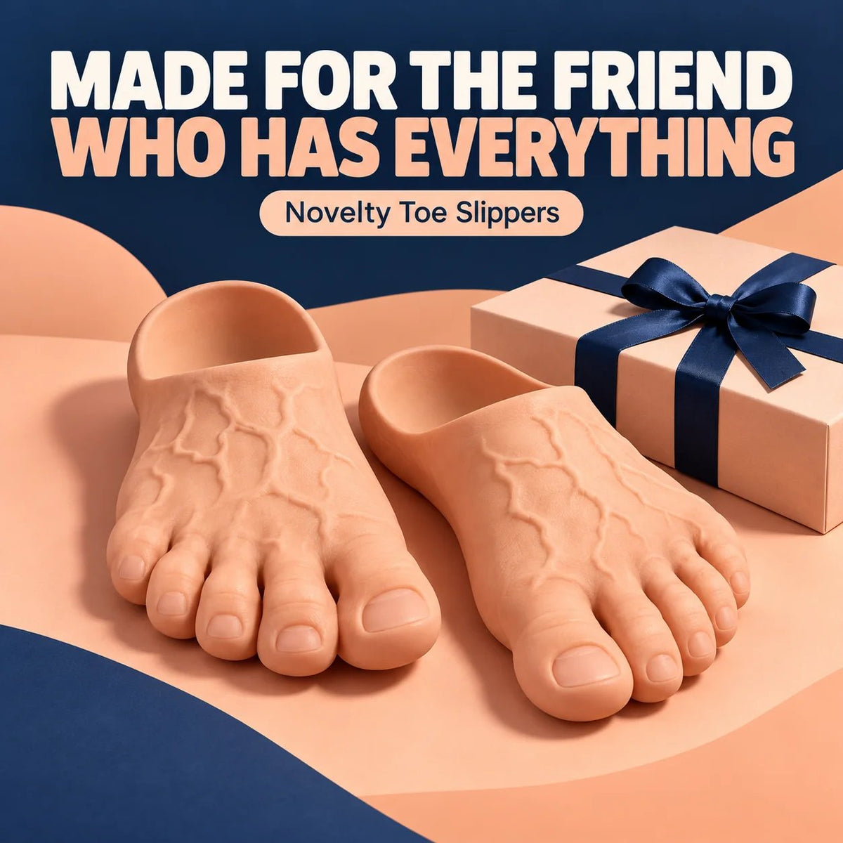 👣 Funny Toe Slippers – Realistic Barefoot-Look Gag Gift