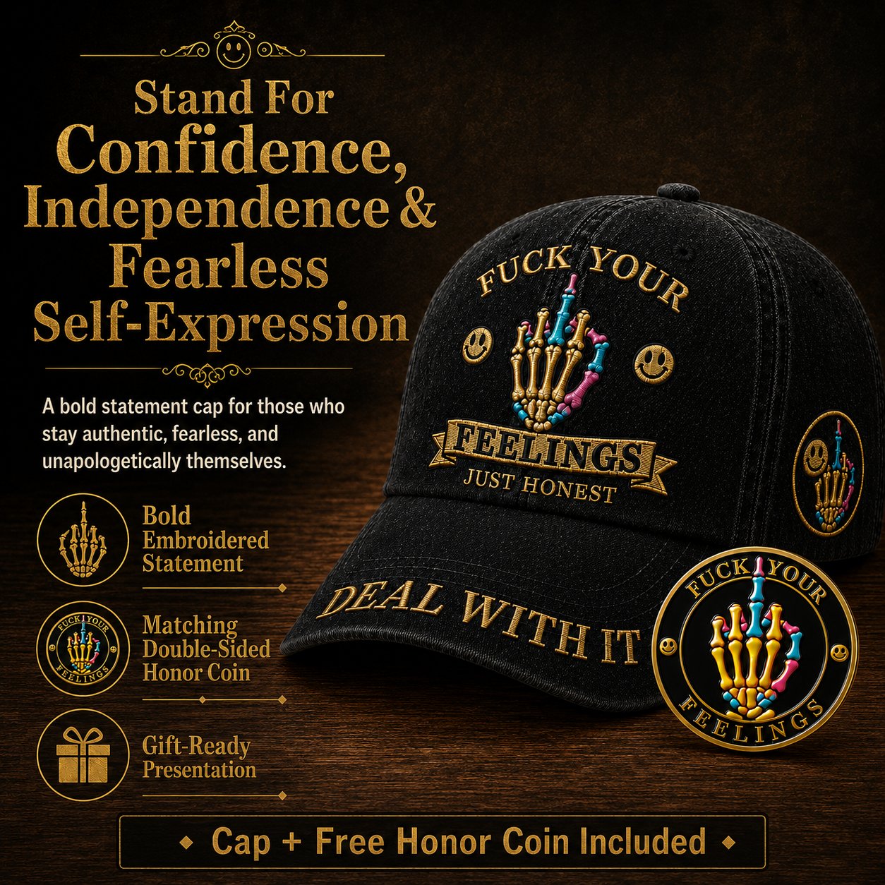 FXXK YOUR FEELINGS Cap🎁Free Double-Sided Honor Coin With Every Cap Purchase