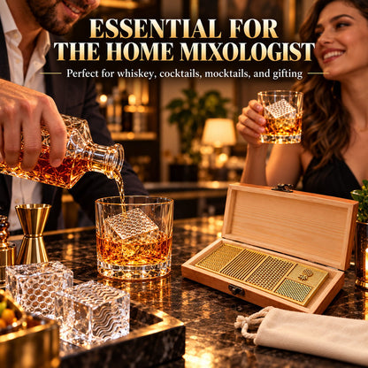 Brass Ice Stamp Plate – Decorative Cocktail & Whiskey Ice Embosser