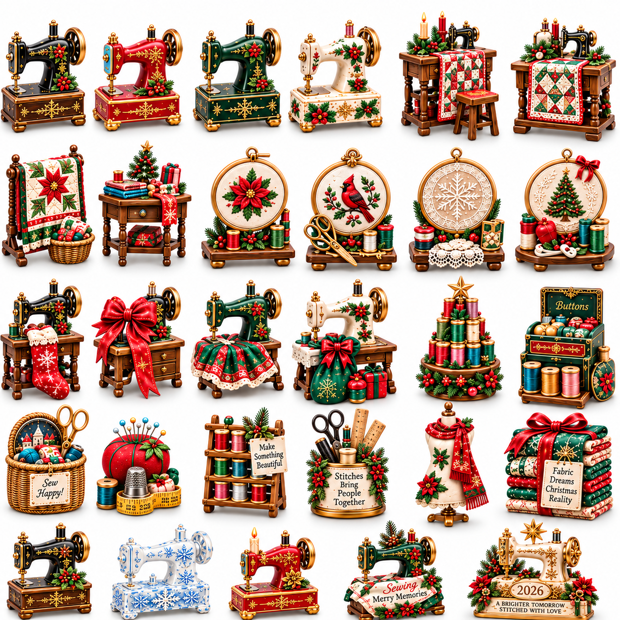 Sewing Christmas Atelier 2026 – 24-Day Countdown Collection with 24 Unique Sewing & Quilting Miniatures