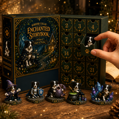 Border Collie Enchanted Advent Calendar 2026 – 24 Days of Magical Miniature Dog Figurines, Christmas Surprises & Storybook Adventures