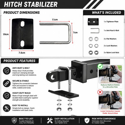 Heavy-Duty Trailer Hitch Anti-Rattle Stabilizer