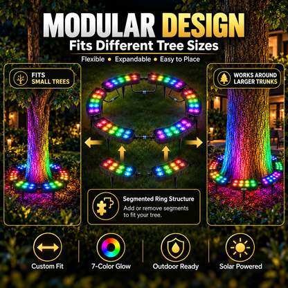🌈 Solar RGB Tree Ring Light | Color-Changing Landscape Accent