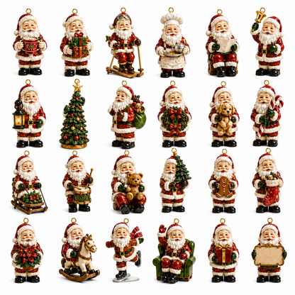 🔥24-Day Christmas Countdown Advent Calendar – Vintage Santa Series