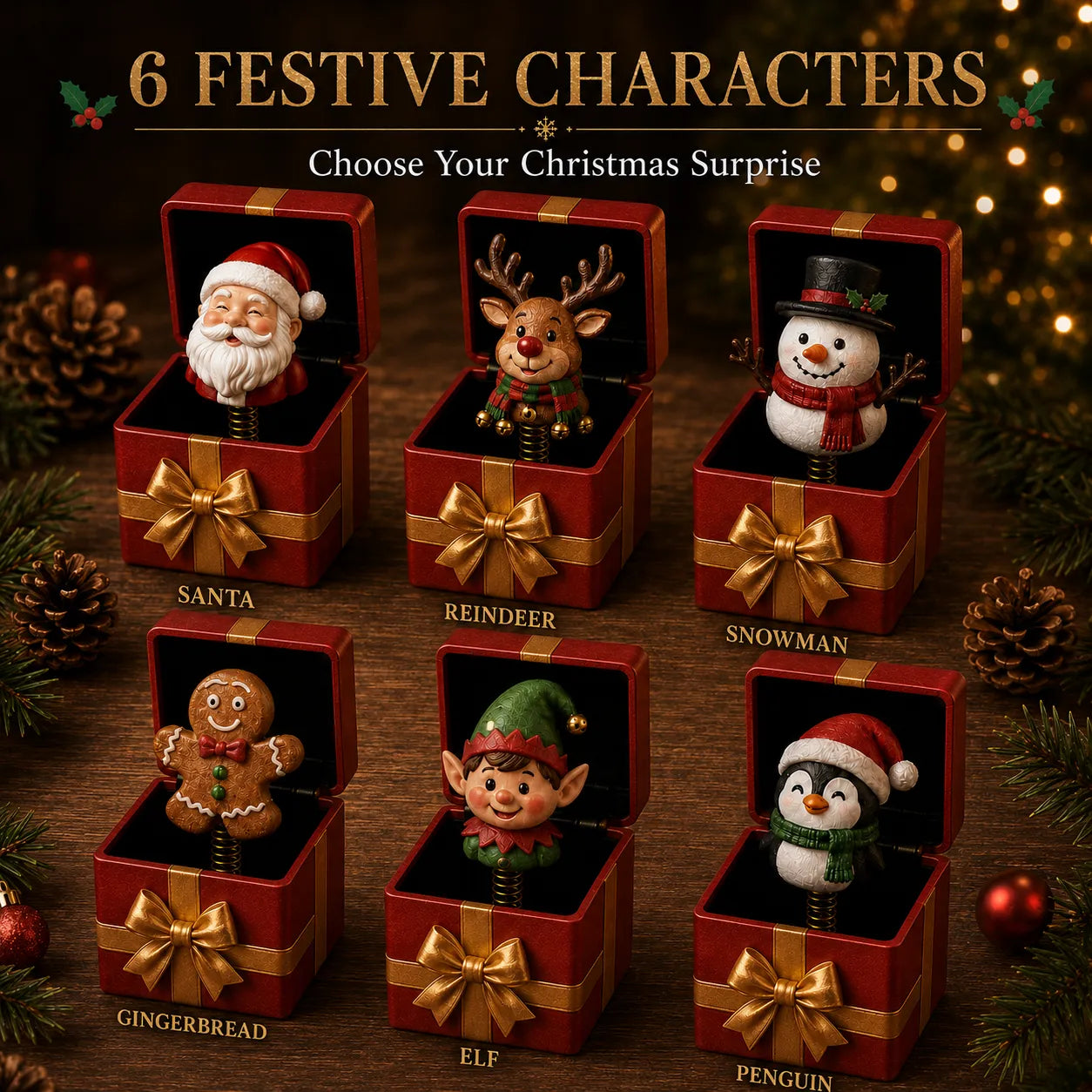 ⏳ Last Day 49% OFF – 🎁 Christmas Magic Pop-Up Gift Box | Instant Surprise Gift With 6 Festive Characters For Christmas Morning, Secret Santa & Holiday Celebrations 🎄