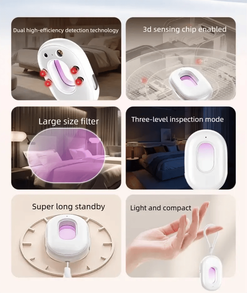 Portable Privacy Detector 🛡️| 3 Scan Modes, Sound & Vibration Alert For Trips